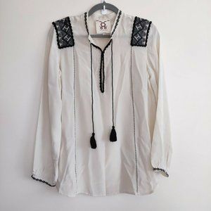Figue Blouse Small Embroidered Silk Cream